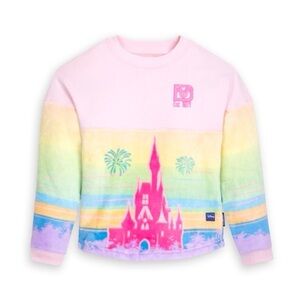 Disney Pink and Rainbow Castle Sweatshirt Spirit Jersey